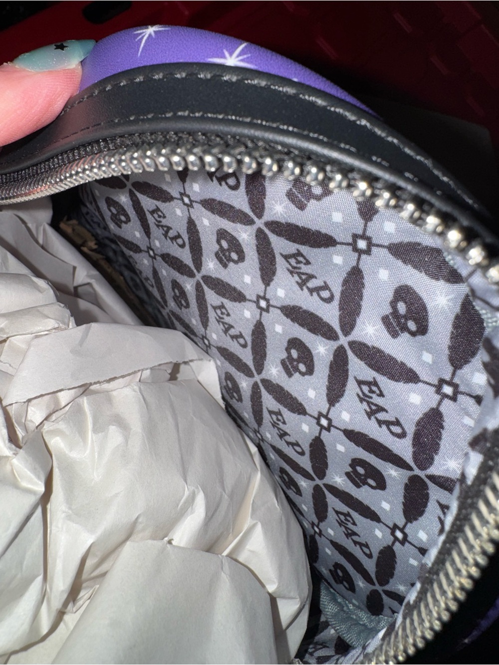 Loungefly Purple "Nevermore" Poe Mini Backpack - Picture 3 of 3